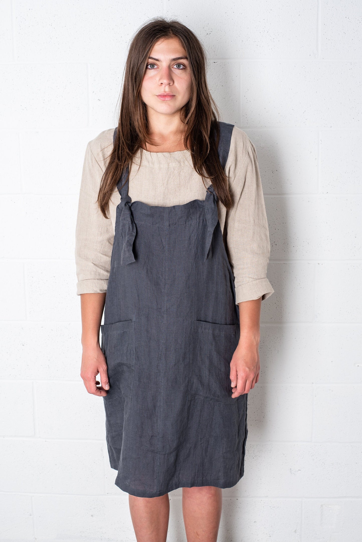 Linen Garden Dress: French Linen Apron Country Style