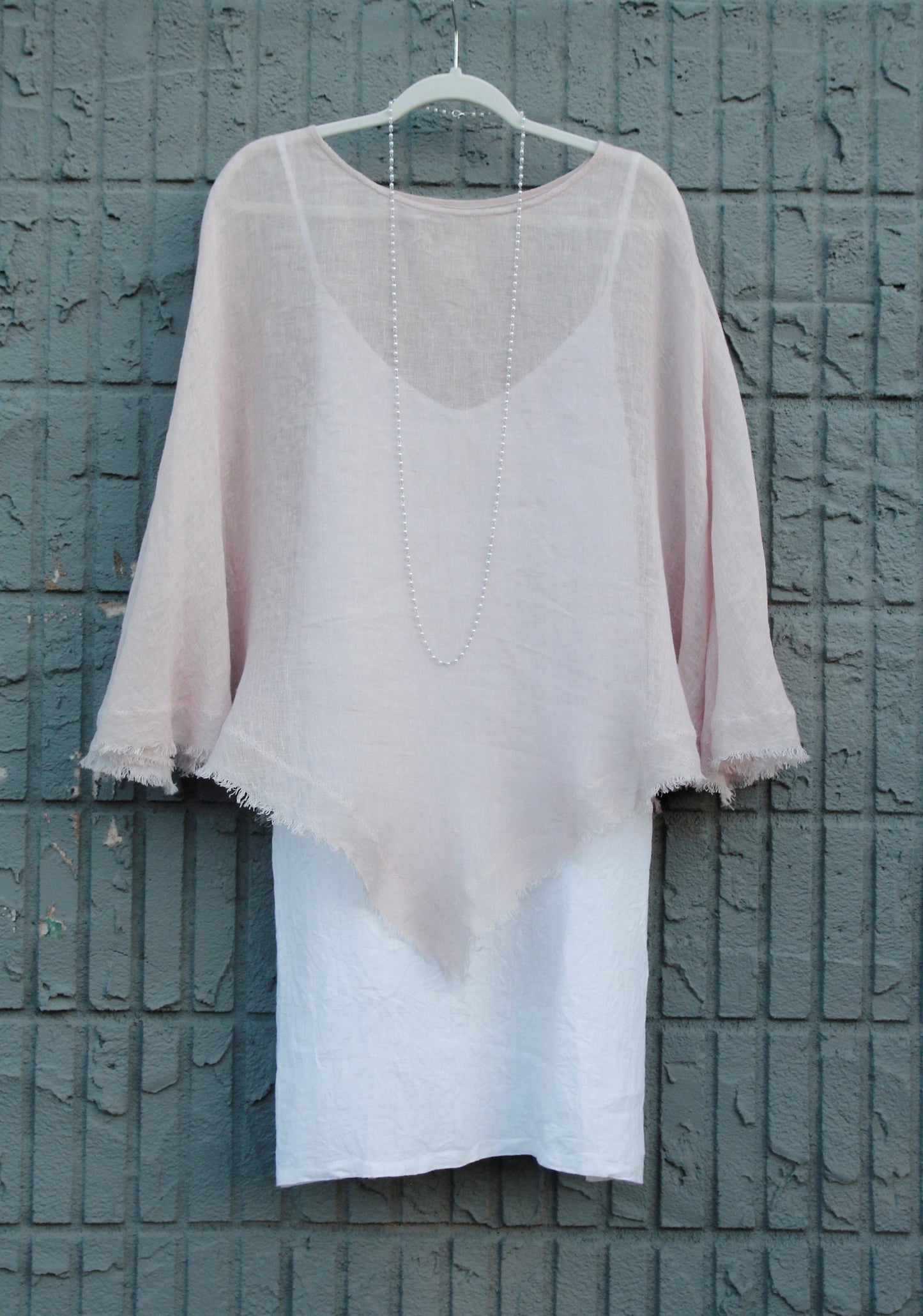 White linen sheer poncho, mother daughter birthday gift , linen poncho , linen gauze poncho mother daughter