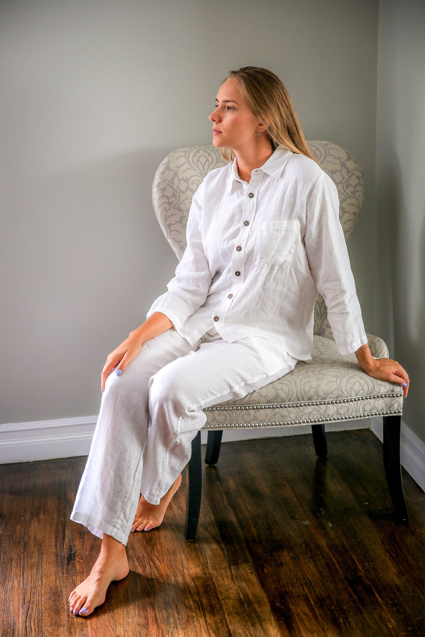 Elegant Linen Lounge Wear Set for Women