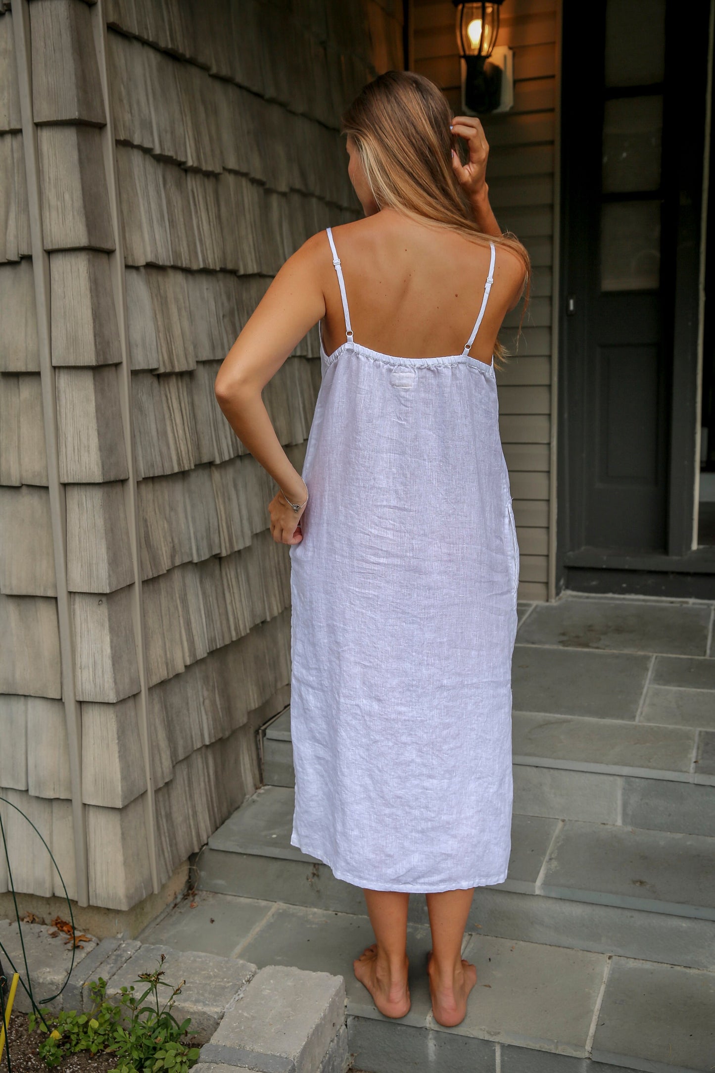 Bask in the summer sun donning the elegant Linen Maxi Dress.