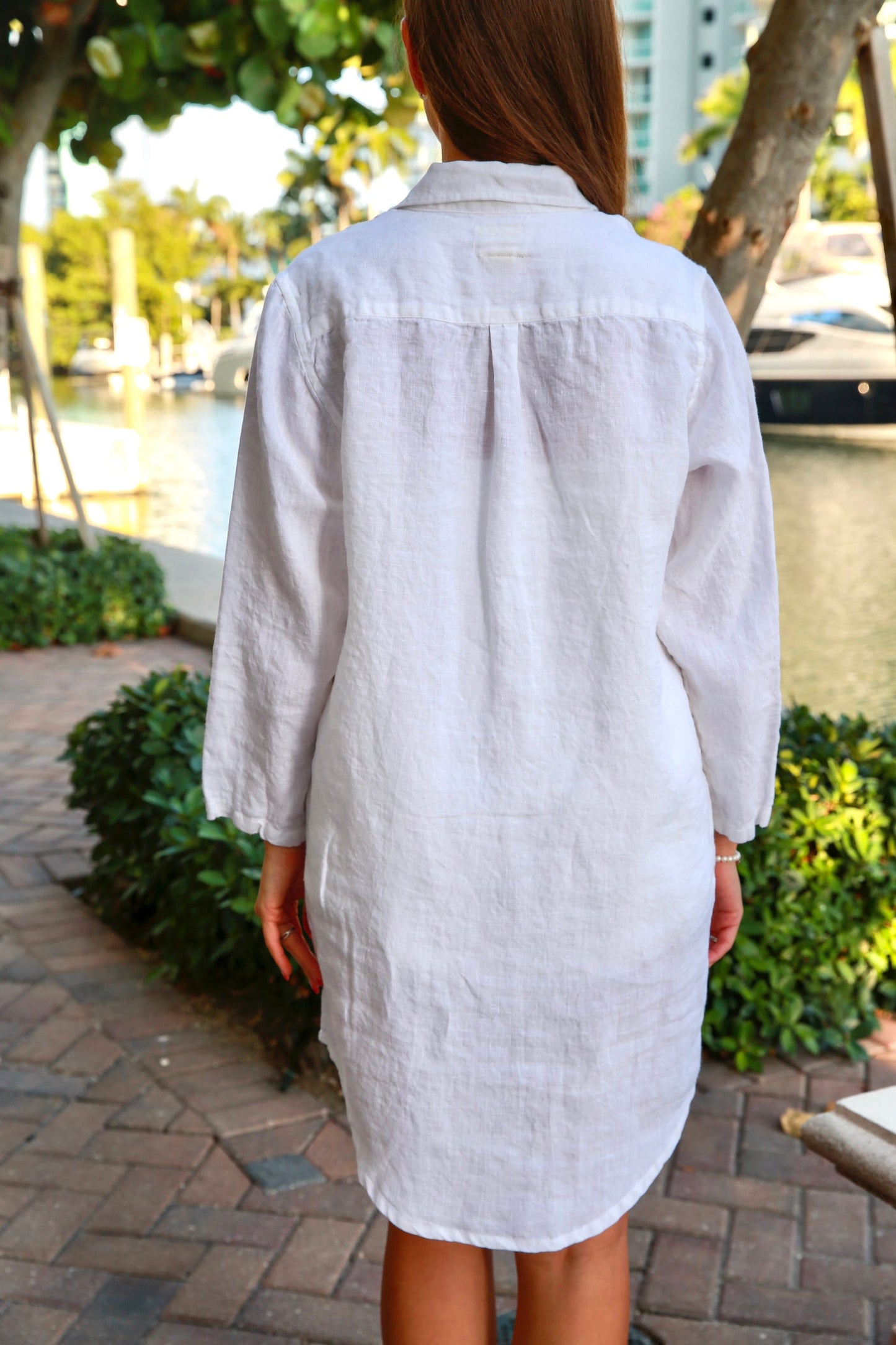 Classic Linen Shirt Dress - Button-Up Tunic Style