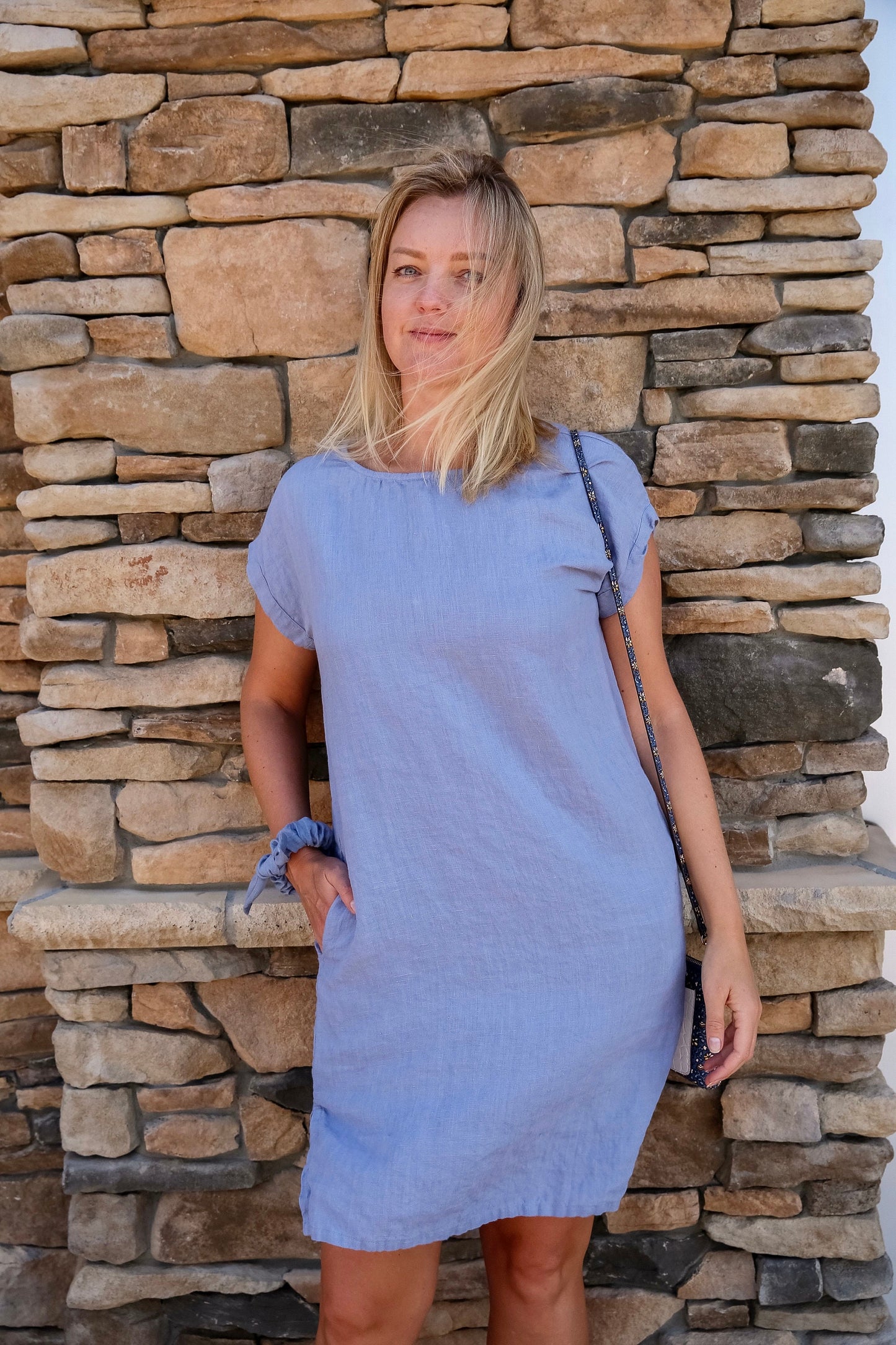 Timeless linen tunic dress, made from 100% European flax.