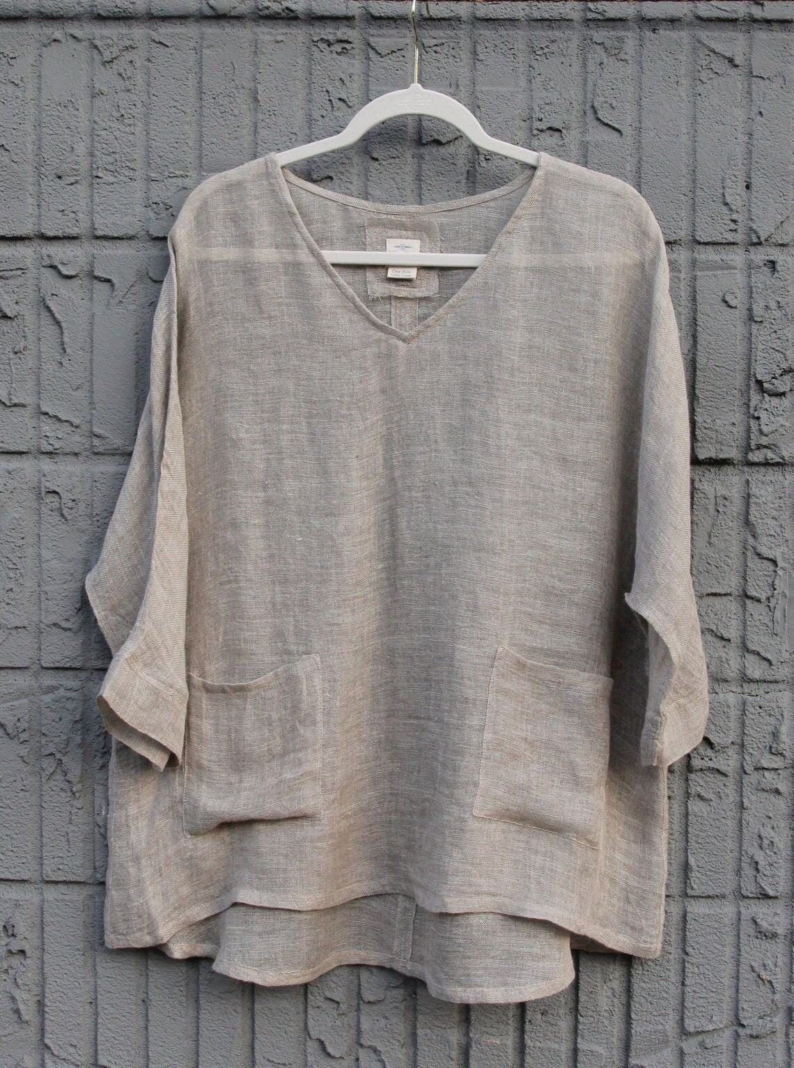 Long Sleeve Linen Tunic Top | Loose Linen Blouse | Oversized Linen Top