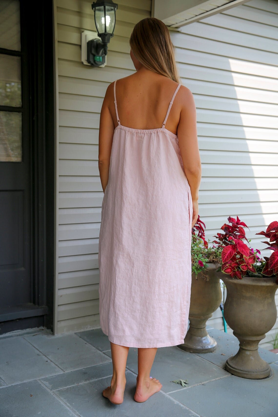 Experience the luxury and comfort of our Linen Maxi Slip Dress.