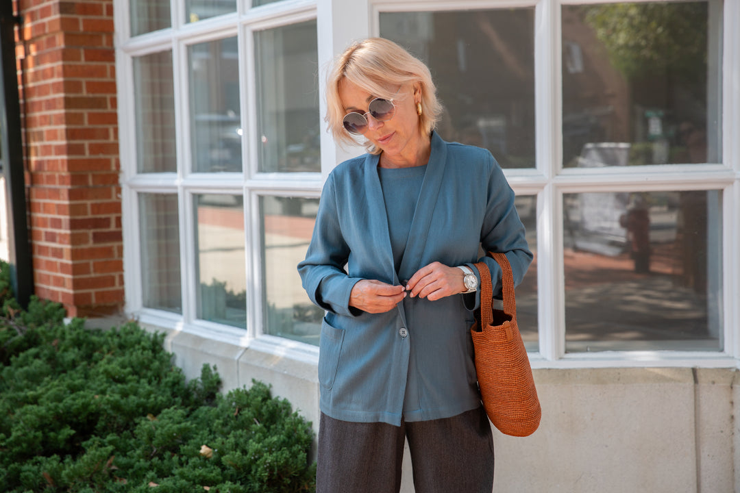 Merino Wool Cotton Linen Kimono Jacket, Fall Outfit