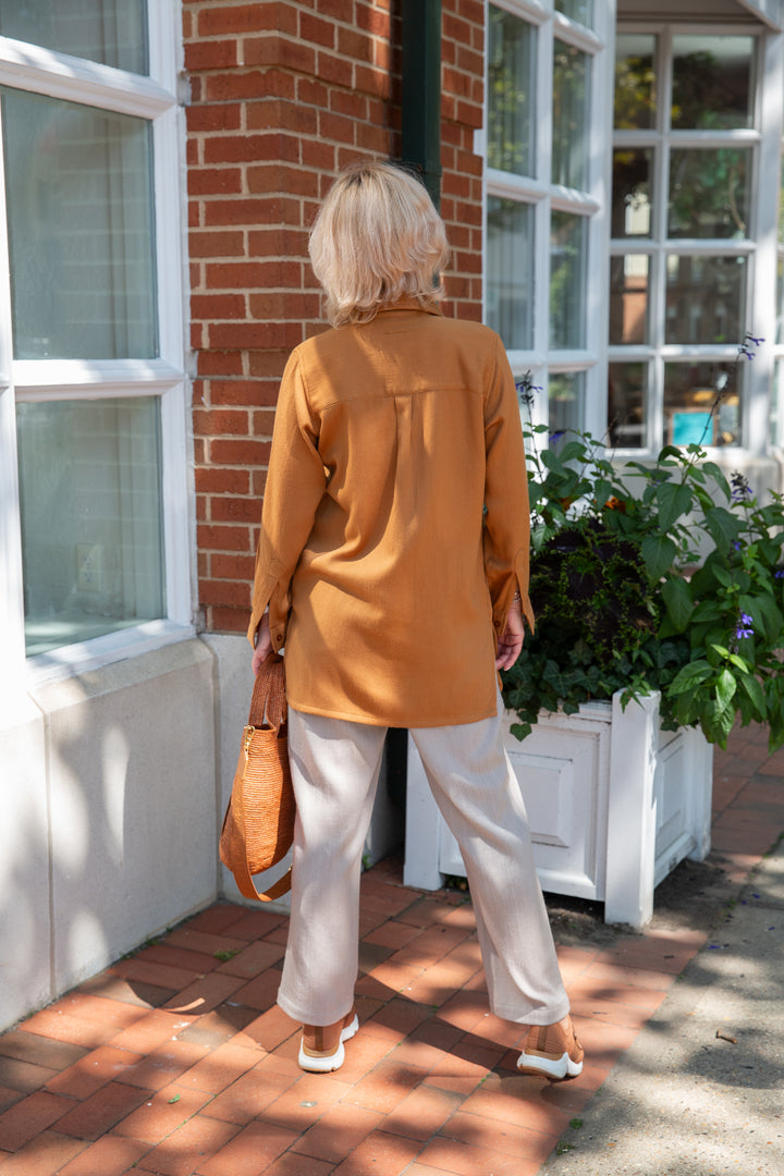 Merino Wool Cotton Linen Button Up Tunic