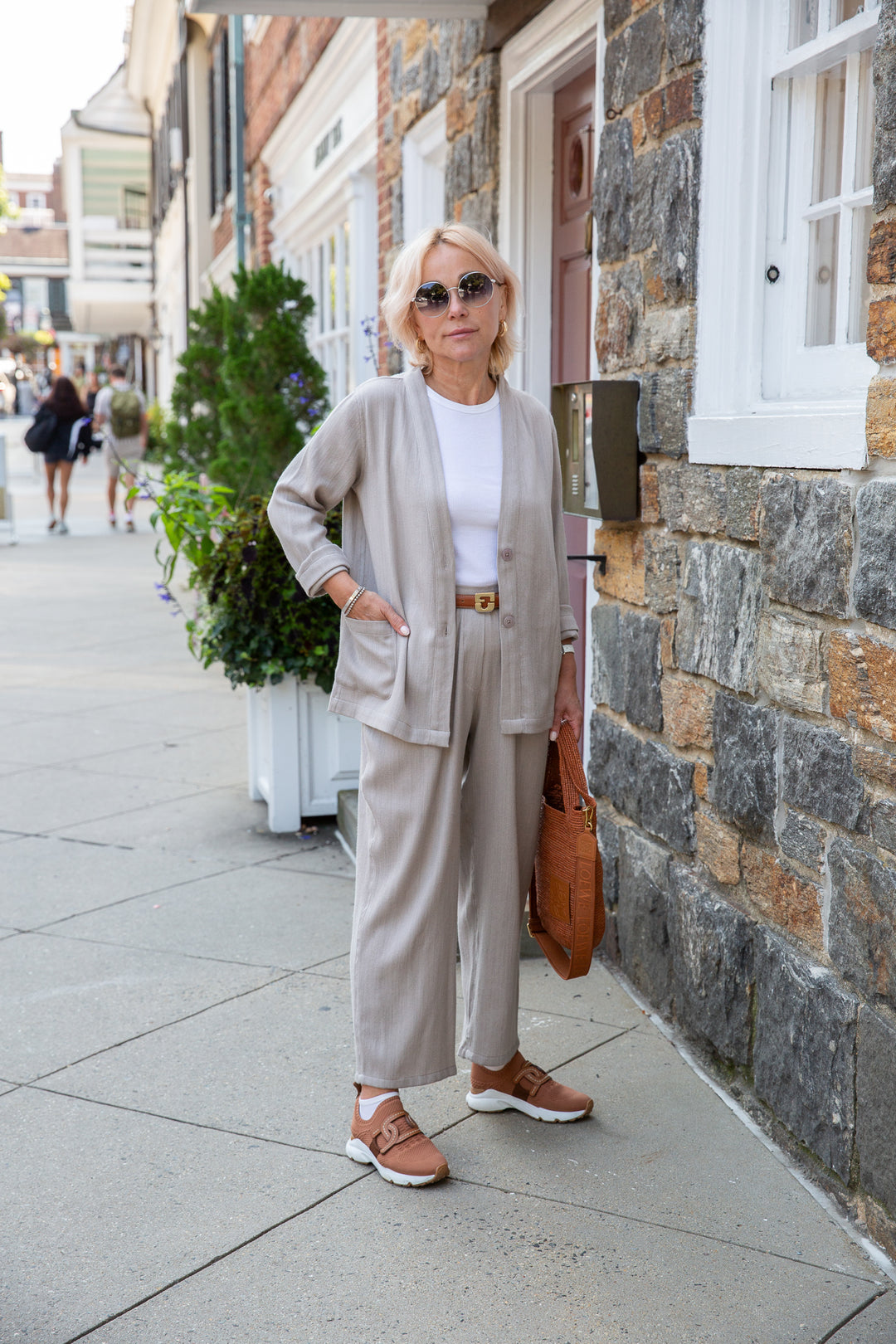 Merino Wool Cotton Linen Wide Leg Pants