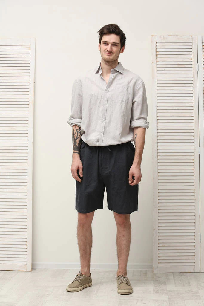 Embrace the essence of summer with our Handmade Linen Men's Shorts.