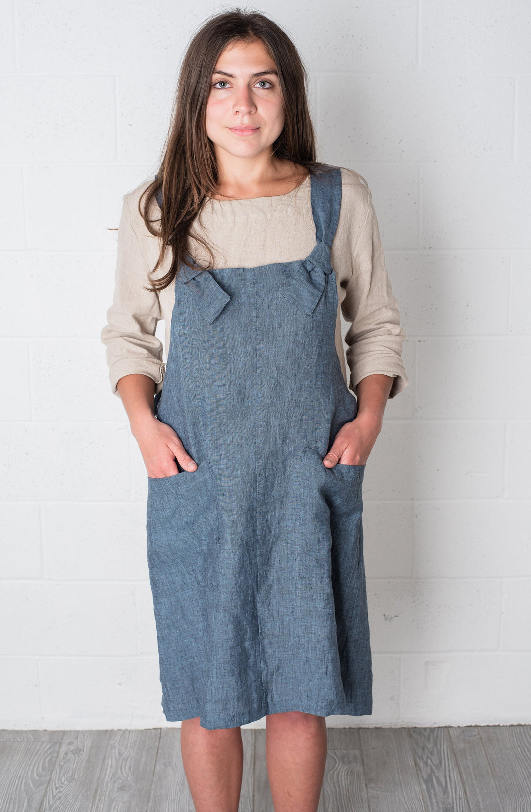 Linen Garden Dress: French Linen Apron Country Style