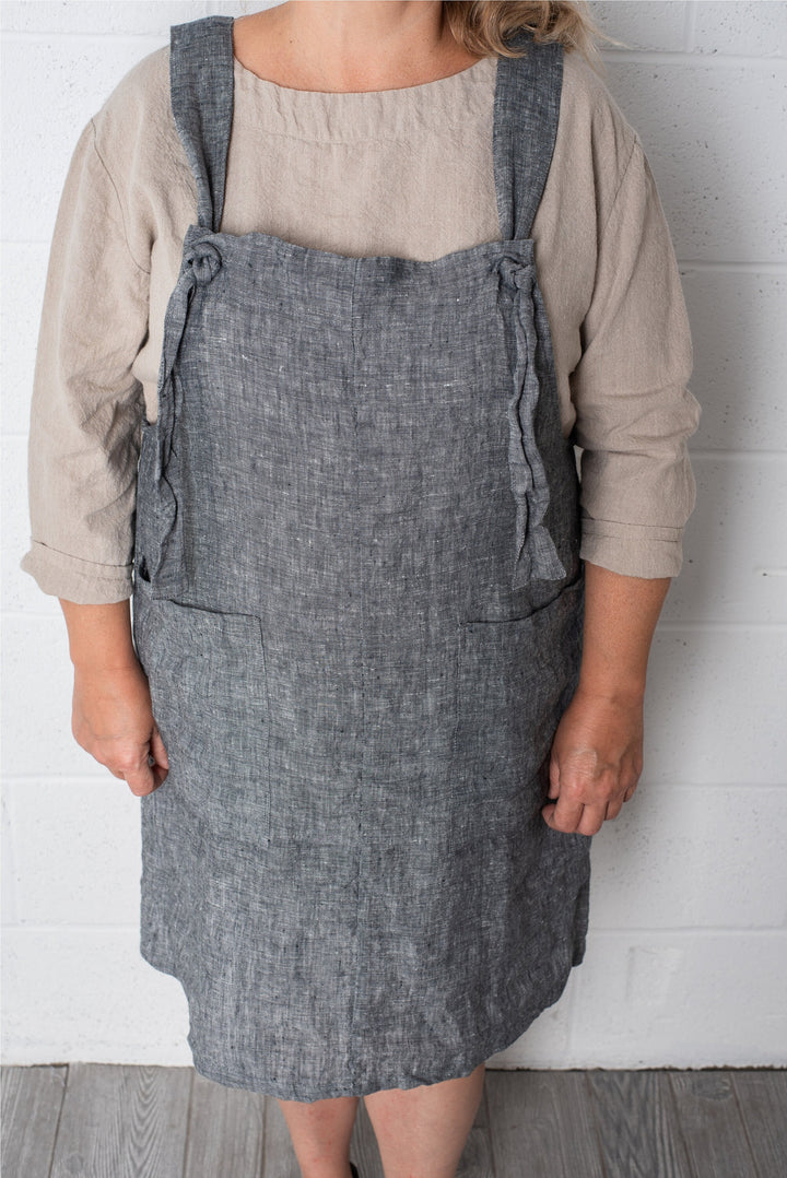 Linen Garden Dress: French Linen Apron Country Style