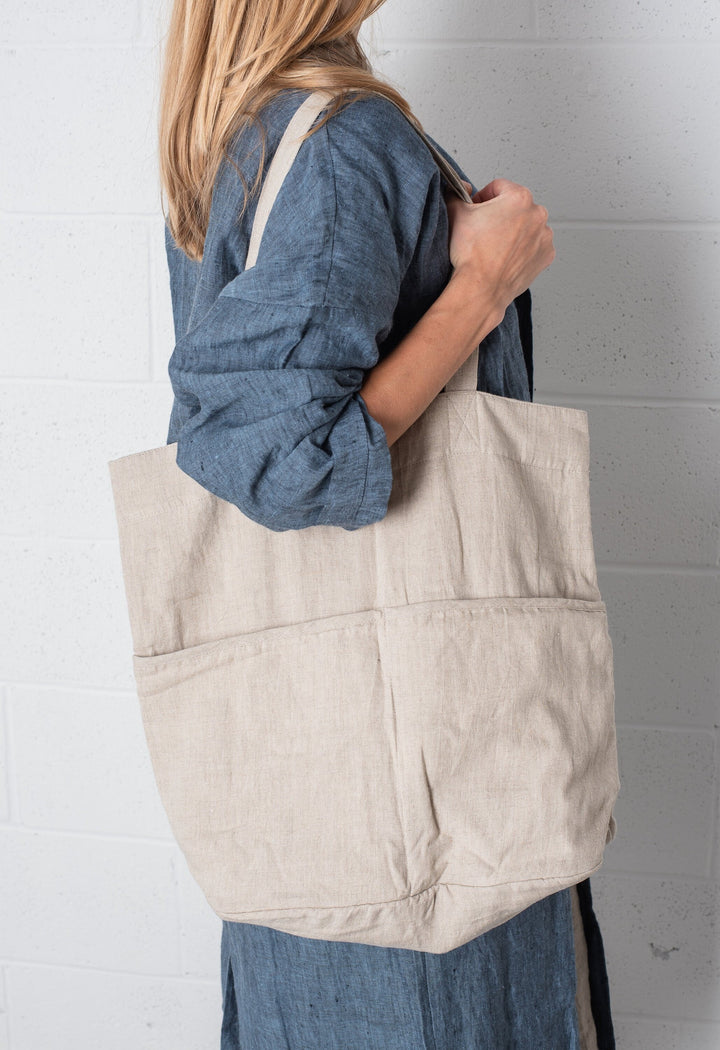 Natural Linen Tote Bag