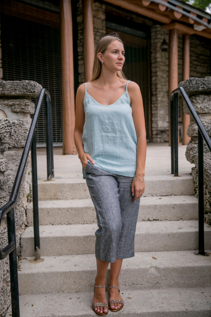 Linen Crop Pants for Women