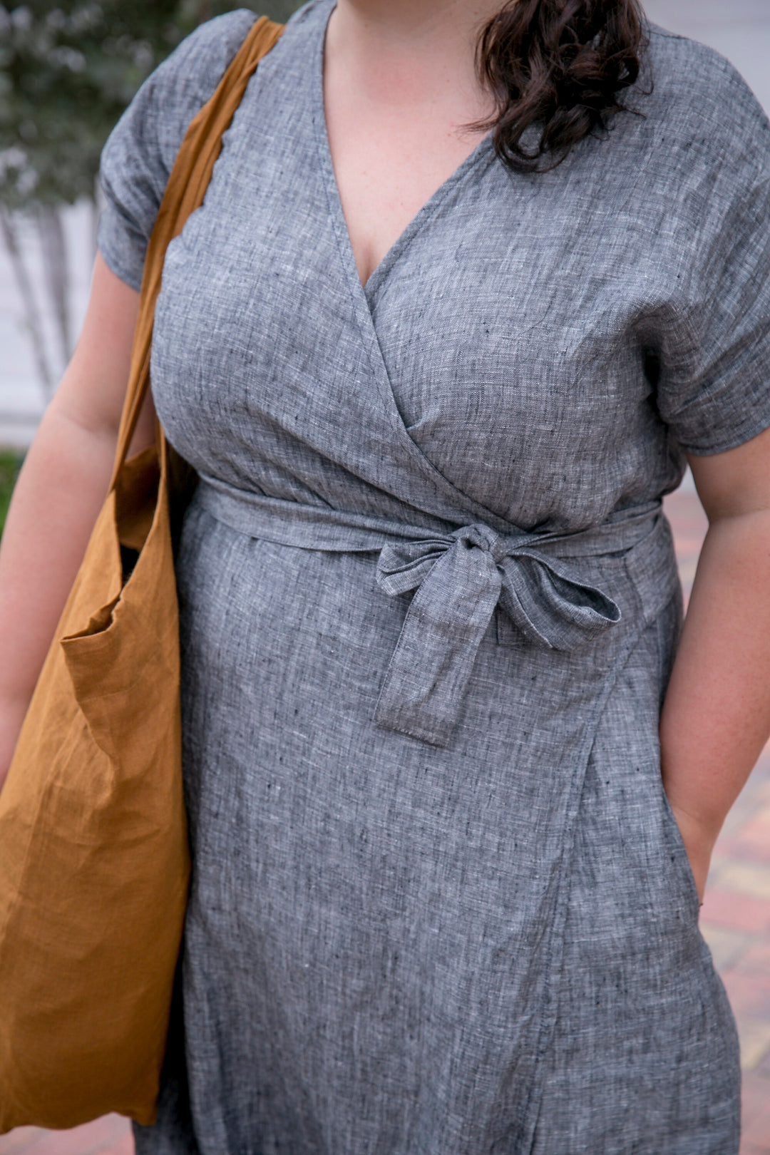 Classic Linen Wrap Dress