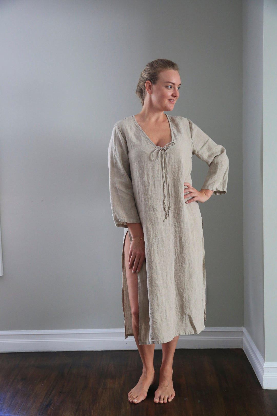 Linen Tasha Caftan - Long Linen Dress