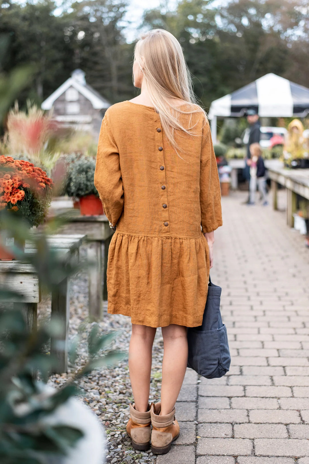 Linen Mary Jay Boho Summer Dress