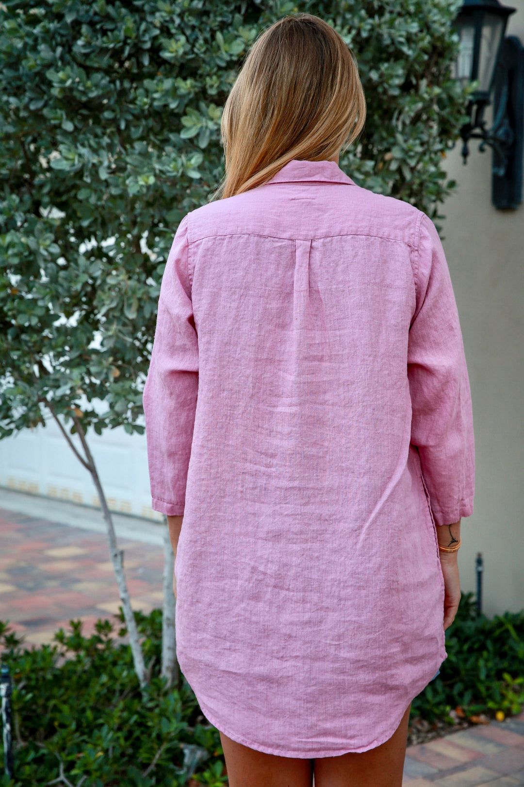 Classic Linen Shirt Dress - Button-Up Tunic Style