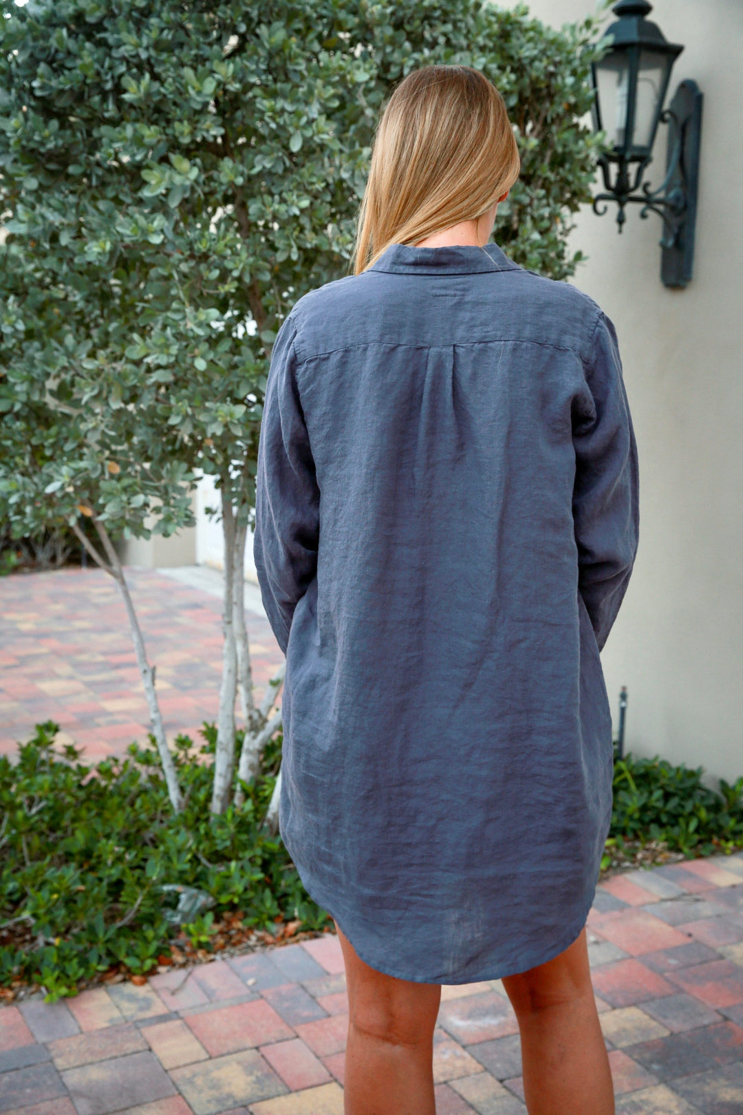 Classic Linen Shirt Dress - Button-Up Tunic Style