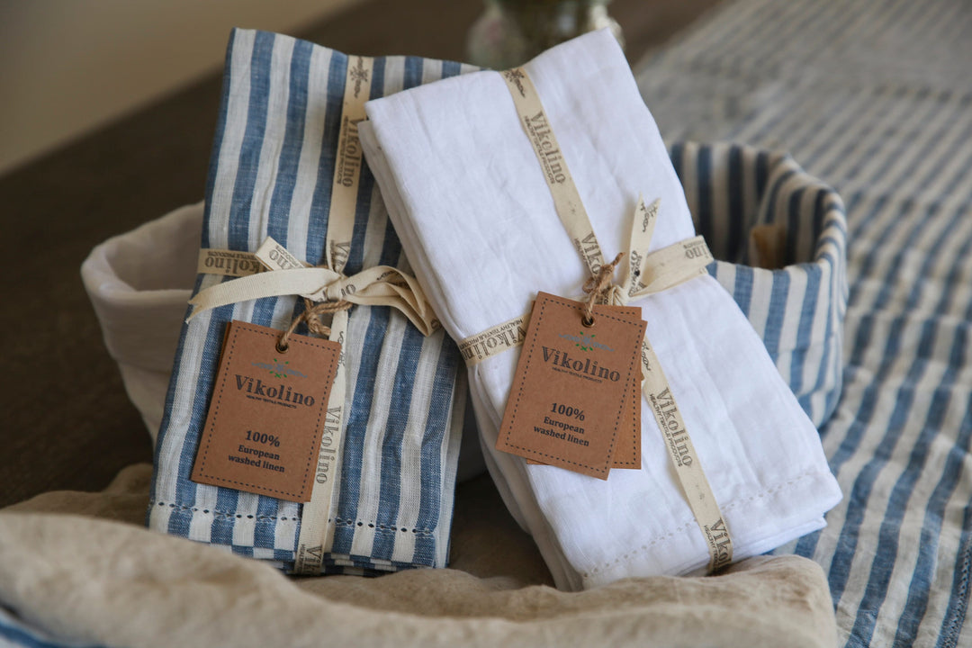 Spread out linen napkins, ready to elevate any dining experience.