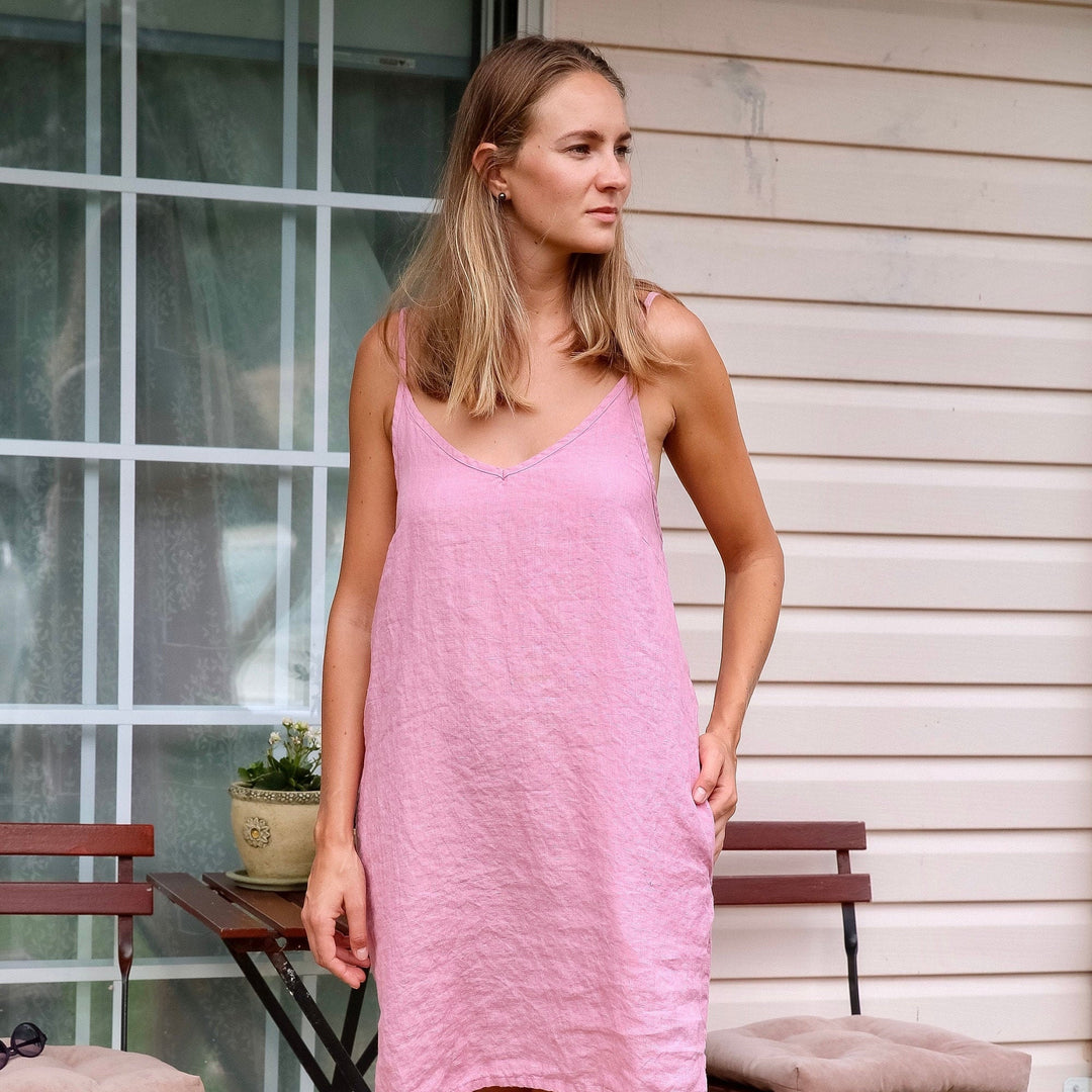 Linen Cami Slip Dress