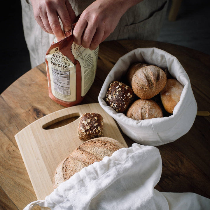 Linen Bread Basket: Natural Food Storage & Housewarming Gift