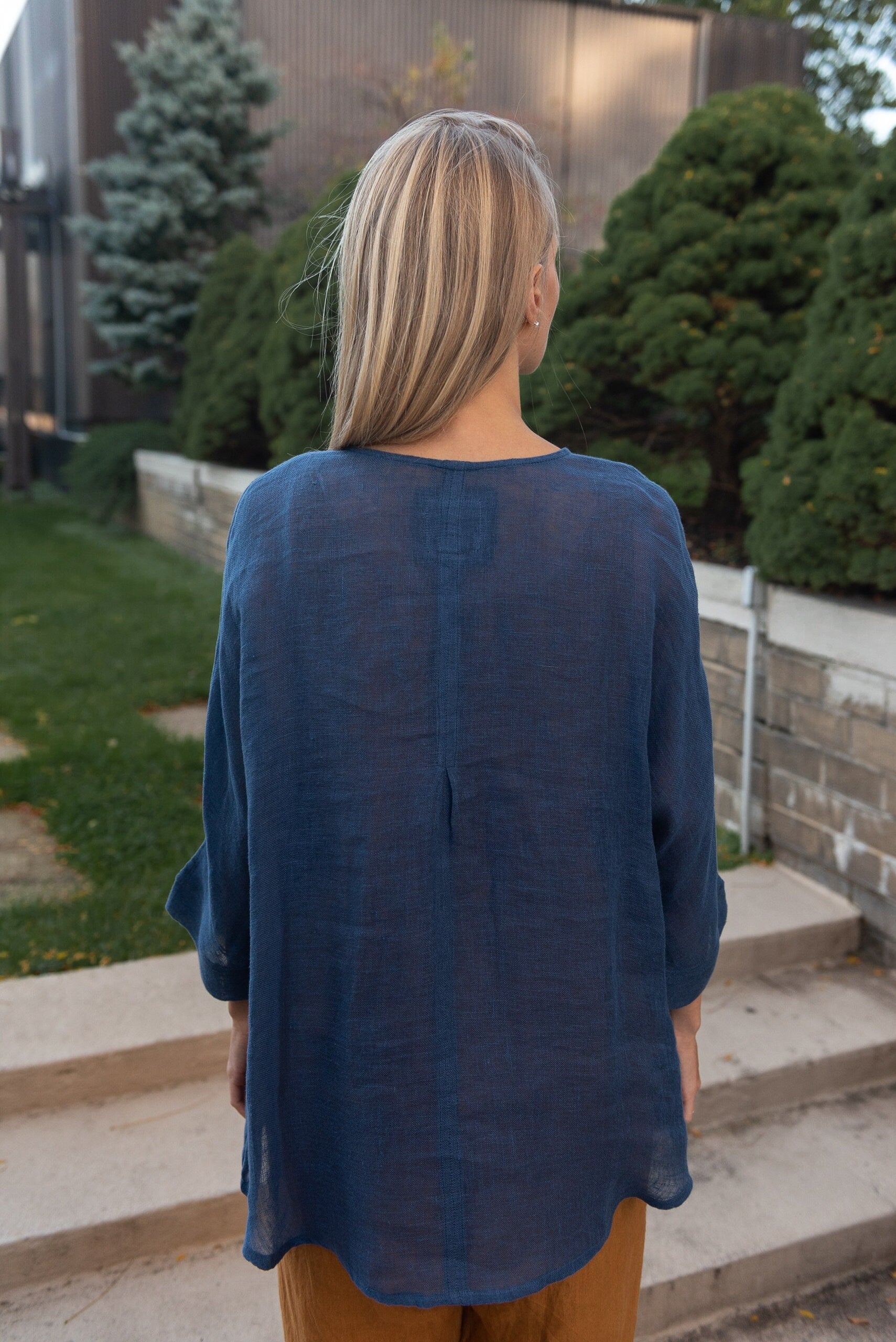 Long Sleeve Linen Tunic Top | Loose Linen Blouse | Oversized