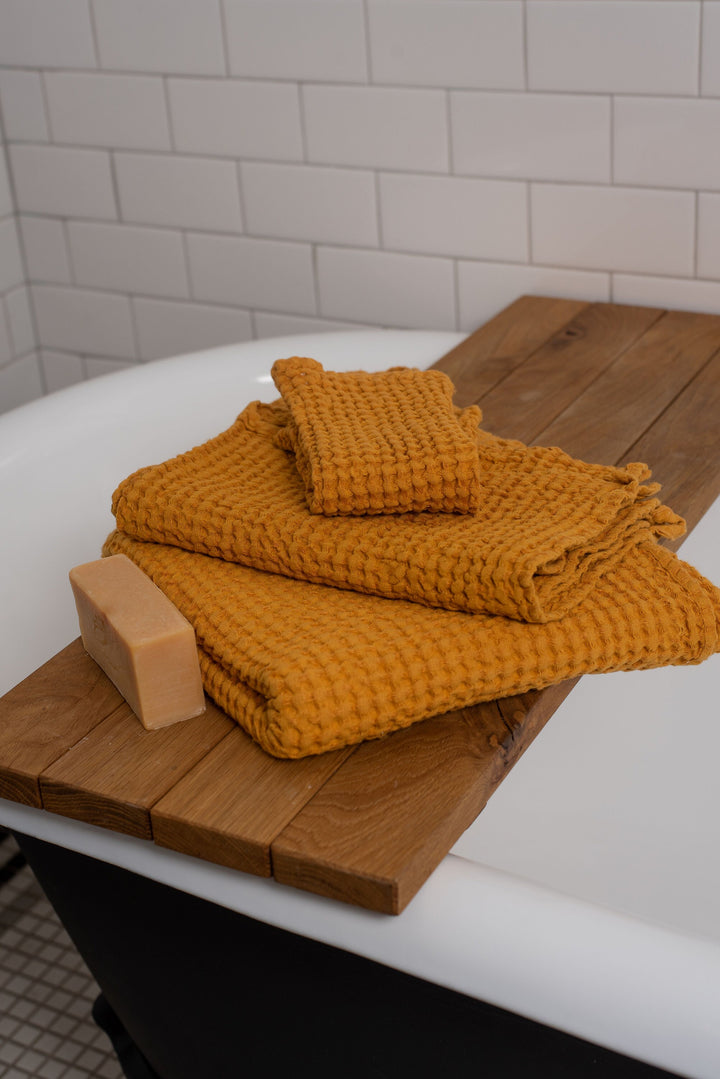 Luxury Waffle Linen Towel Collection - Washcloth, Hand, and Bath Towels