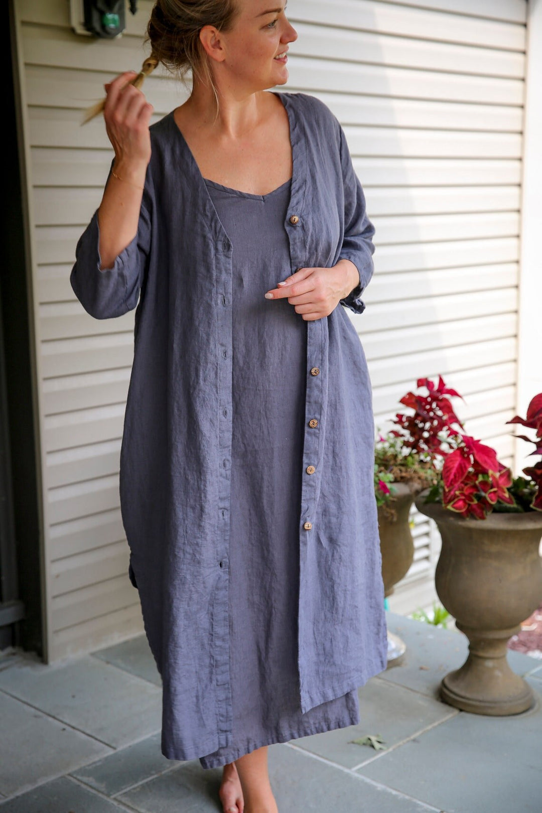 Linen Maxi Slip Dress