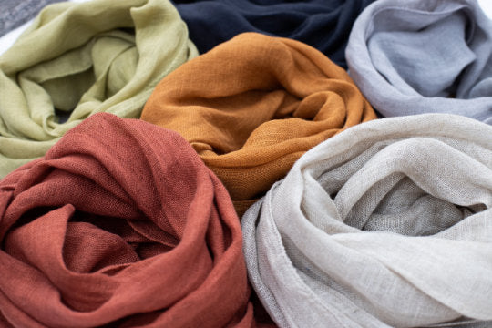 100% European Linen Sheer Scarf | Versatile 18