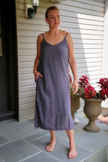 Linen Maxi Slip Dress