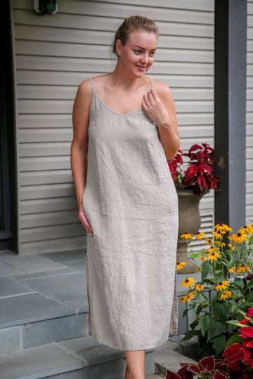 Linen Maxi Slip Dress