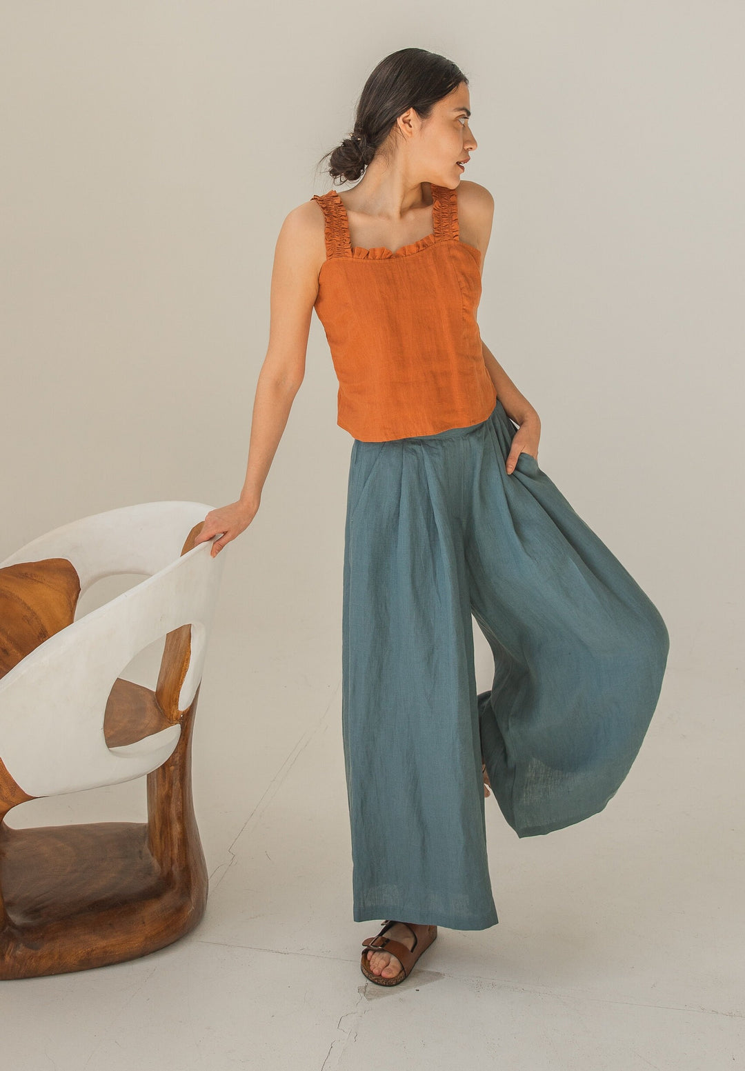 Linen Wide Leg Pants