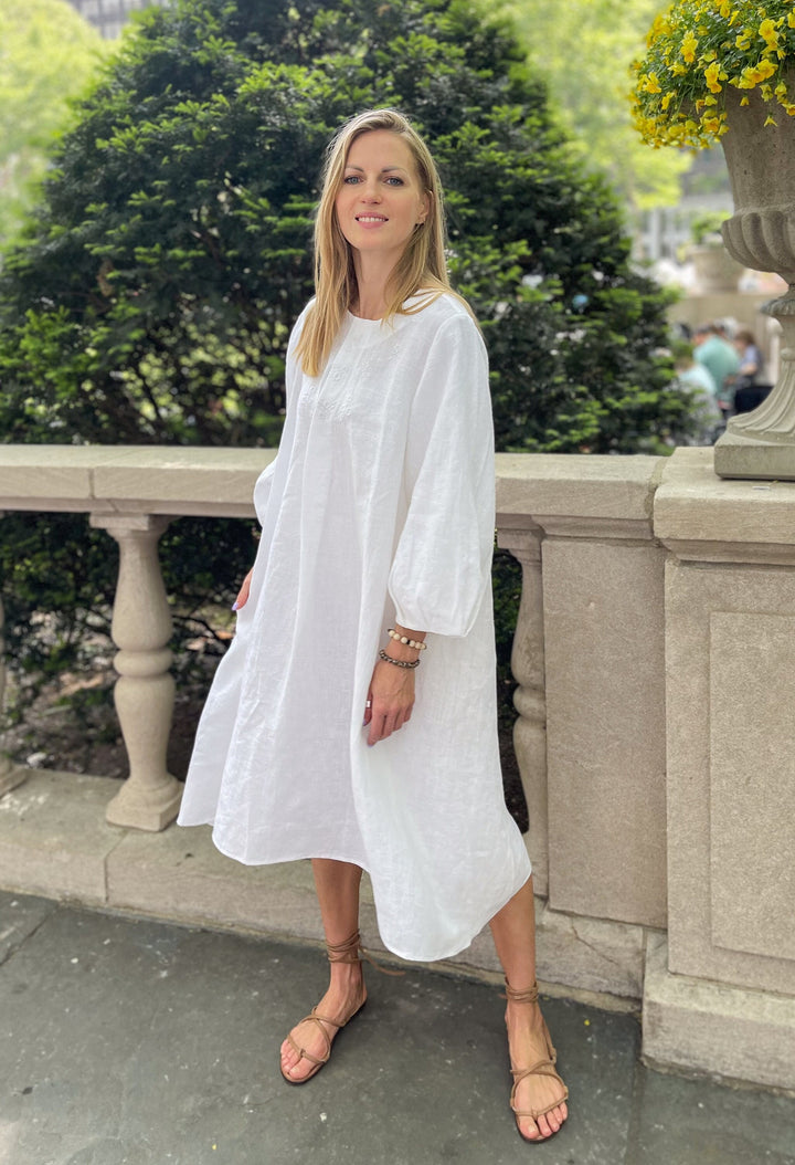 Embroidered Linen Diva Dress