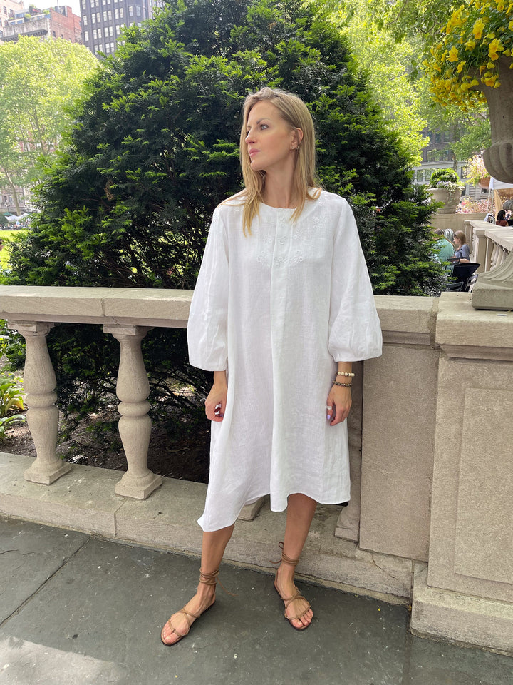 Embroidered Linen Diva Dress