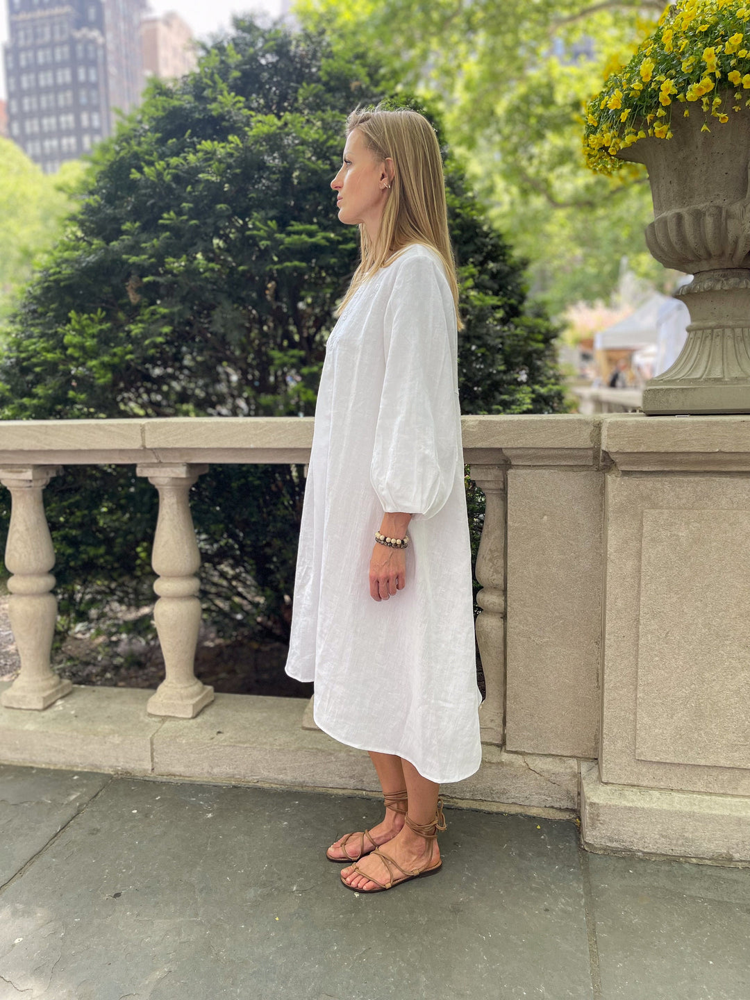 Embroidered Linen Diva Dress