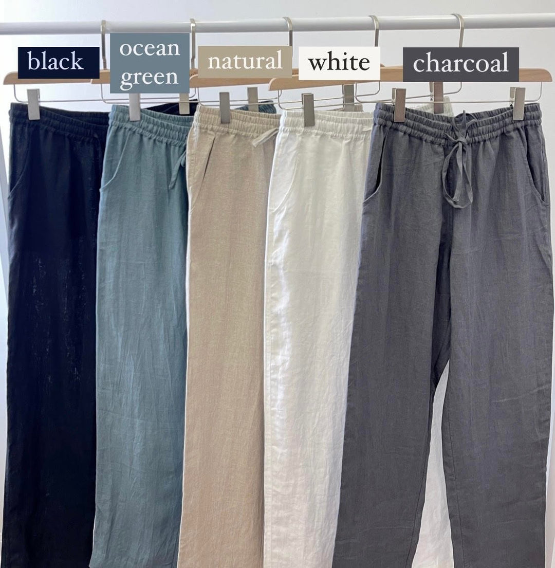 Linen Wide-Leg Women's Pants