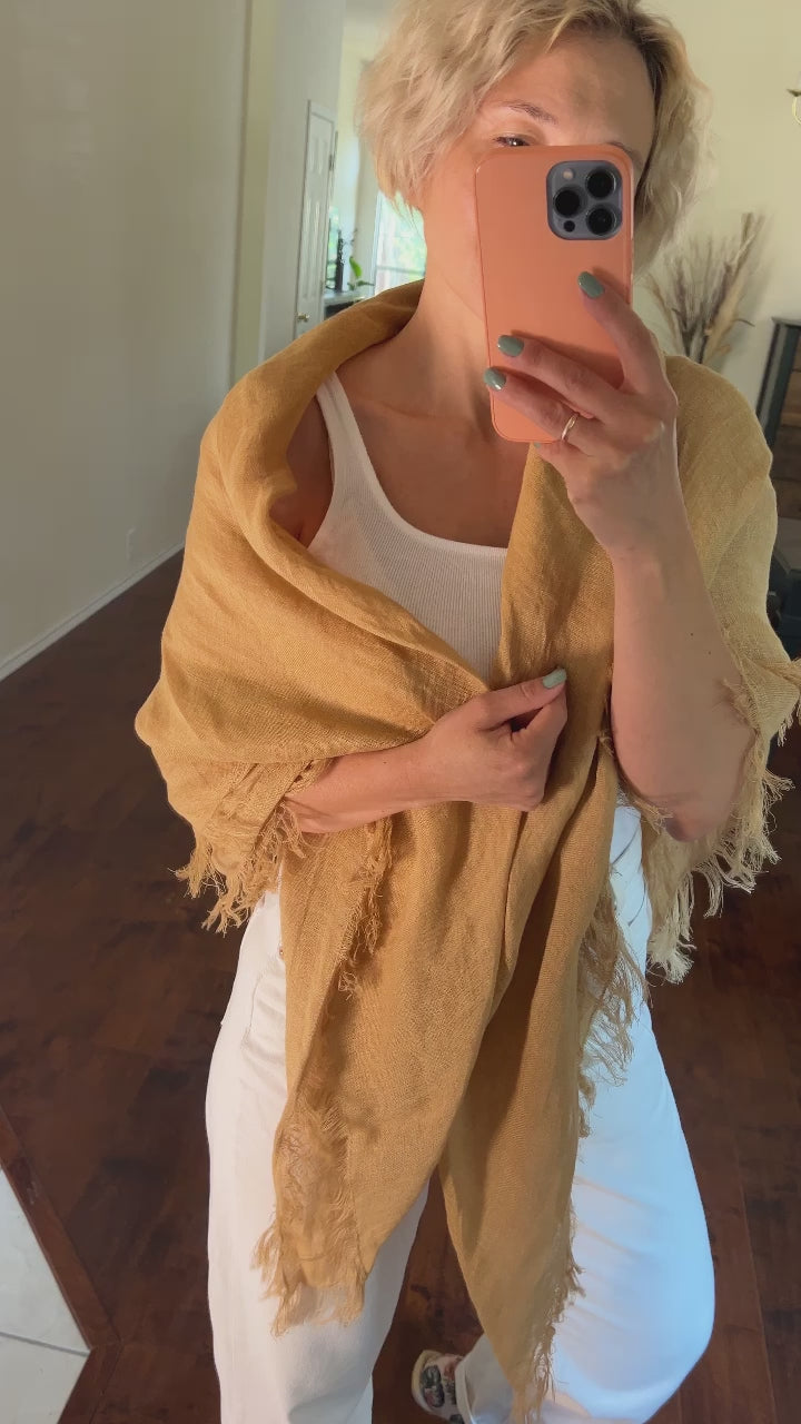 Linen Shawl | Linen Oversized Scarf