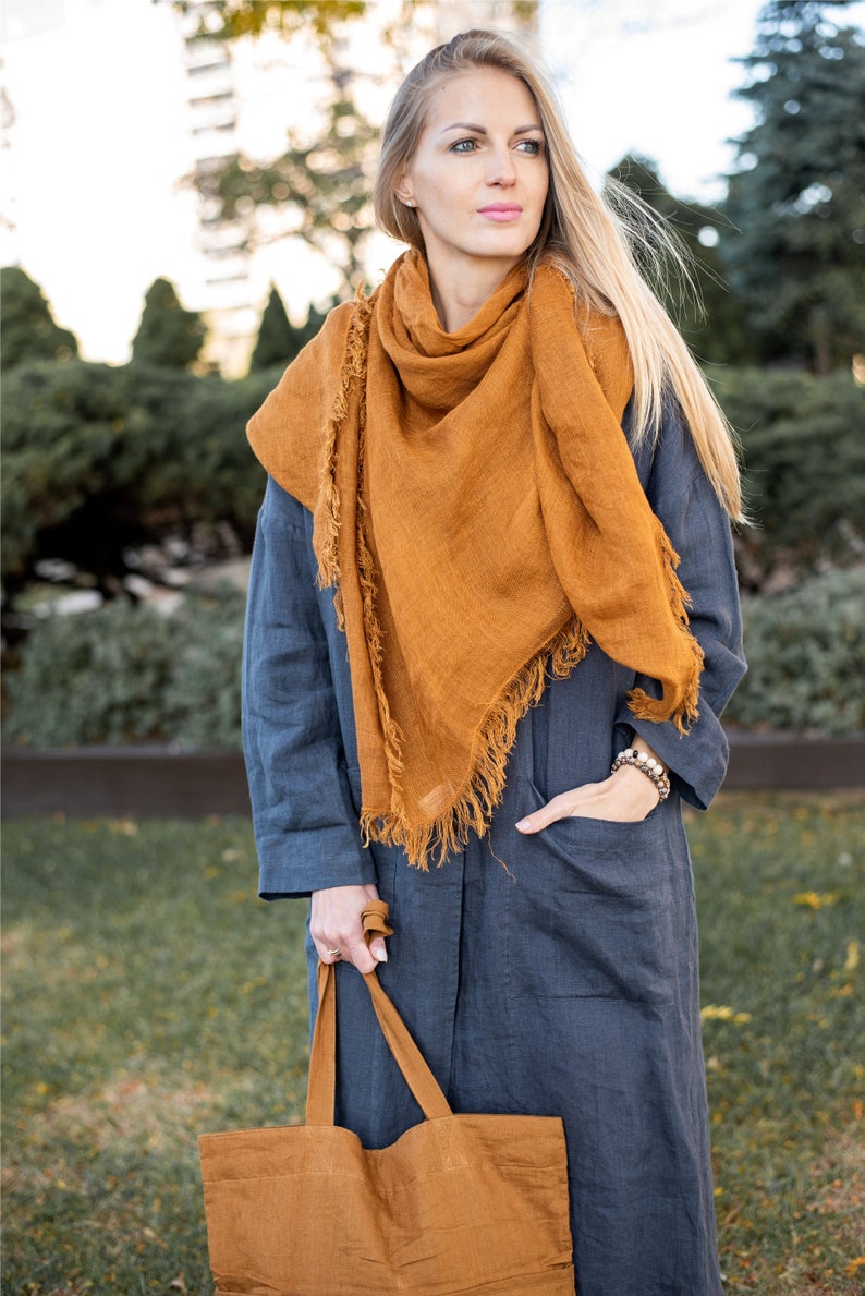 Linen Shawl | Linen Oversized Scarf